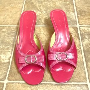 Cole Haan hot pink kitten heel slide mules Size 10